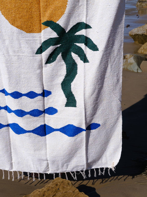 Heavyweight Handwoven Blanket - Coastal Palm