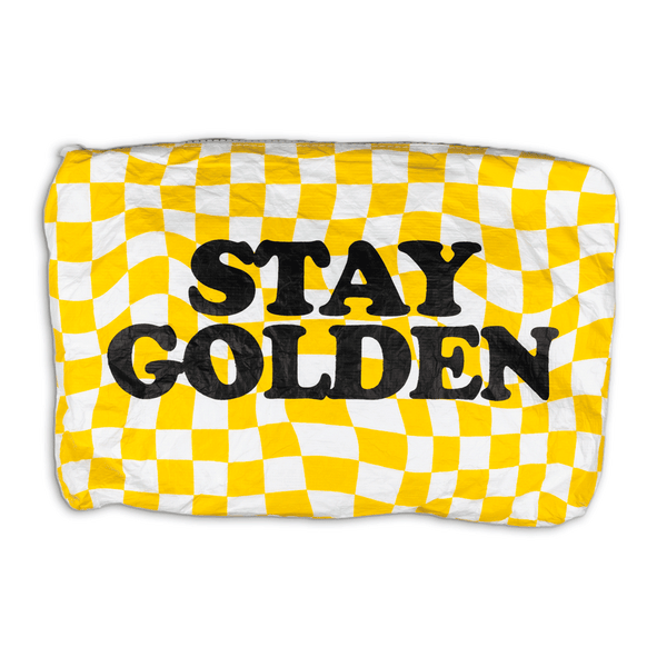 Water Resistant Tyvek Printed Pouch - Stay Golden