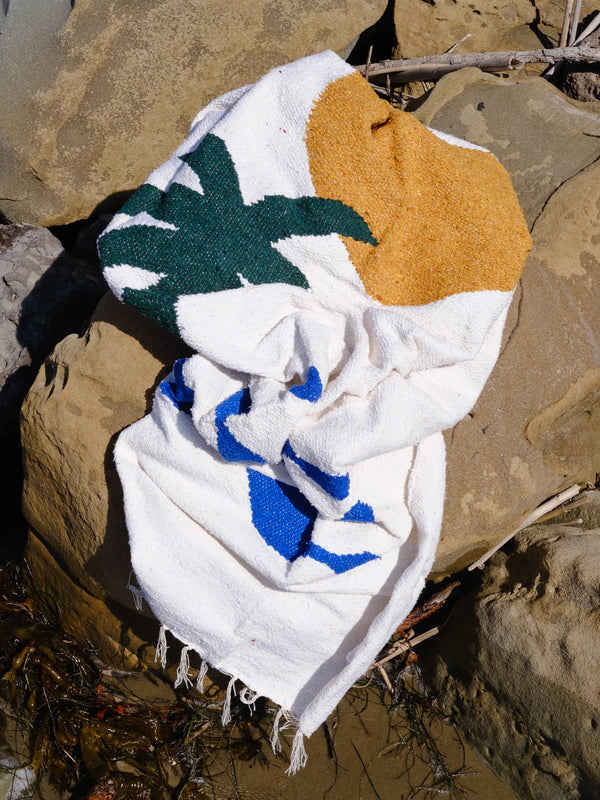 Heavyweight Handwoven Blanket - Coastal Palm