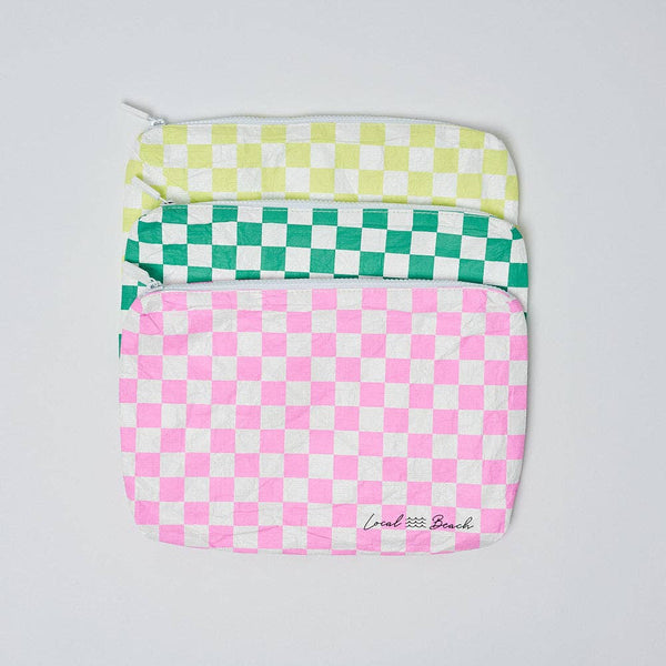 Water Resistant Tyvek Pouch - Yellow Checker