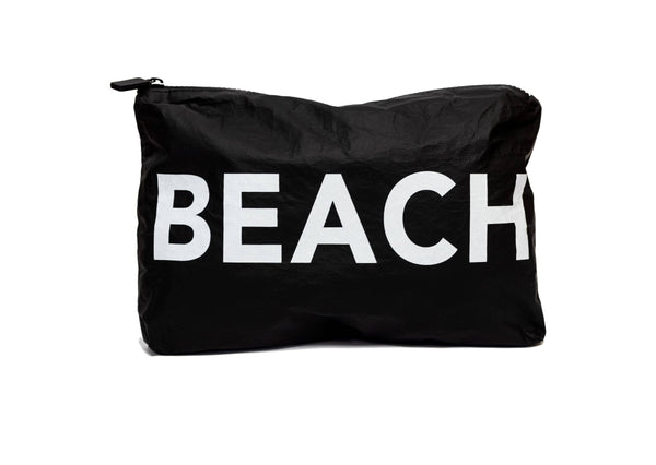 Water Resistant Tyvek Printed Pouch - Beach Black