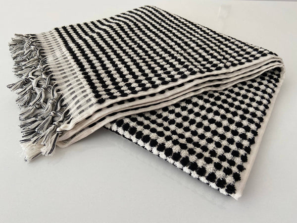 Soft + Thick Bath or Beach Towel - Black/White