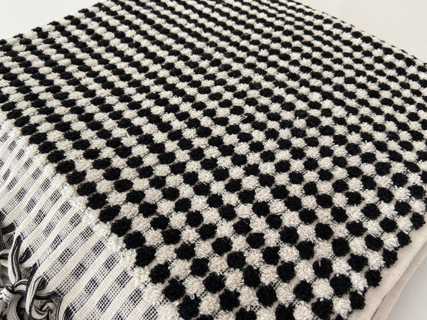 Soft + Thick Bath or Beach Towel - Black/White