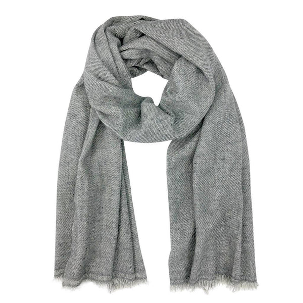 Handloom Cashmere Scarf - Gray