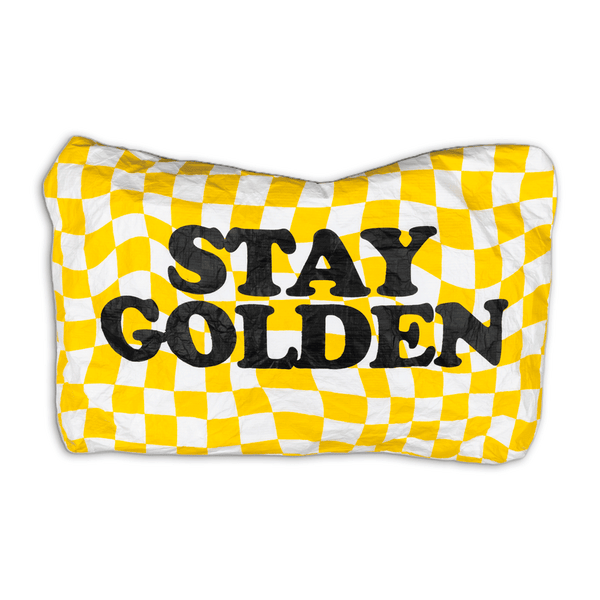 Water Resistant Tyvek Printed Pouch - Stay Golden