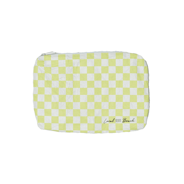 Water Resistant Tyvek Pouch - Yellow Checker