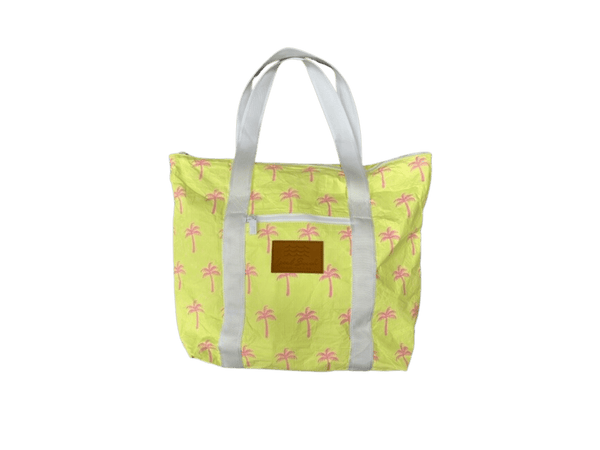 Water Resistant Tyvek Shoulder Tote - Yellow Palm