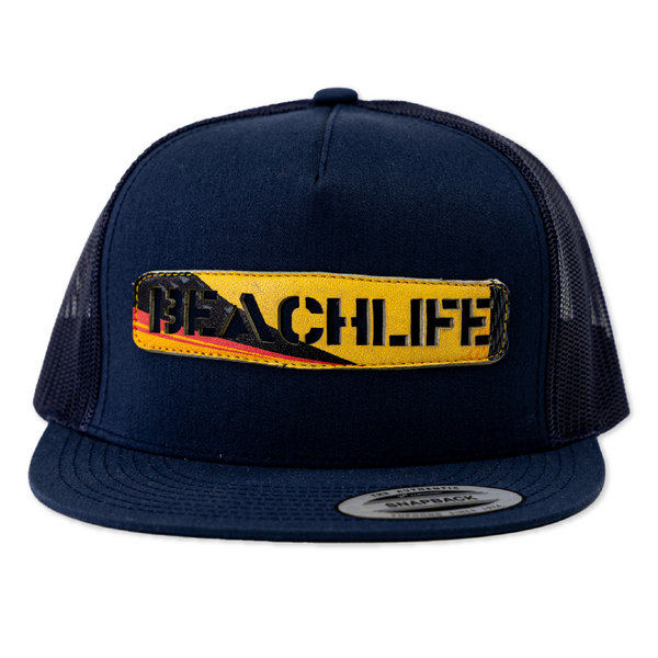 Navy Recycled Volleyball Slash Log Hat