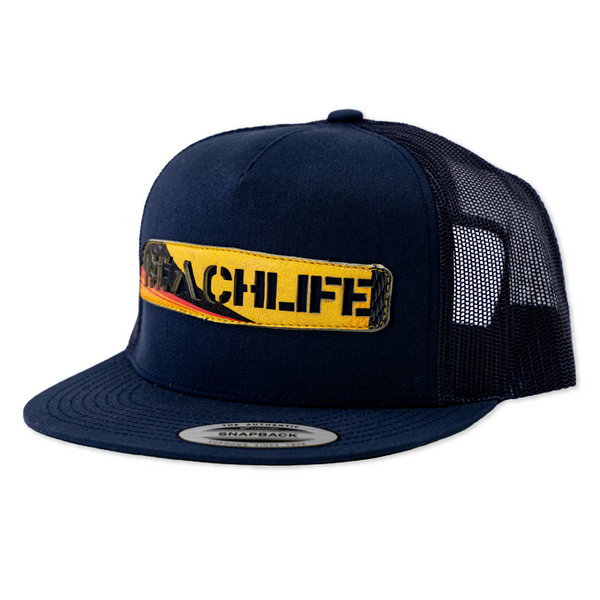 Navy Recycled Volleyball Slash Log Hat