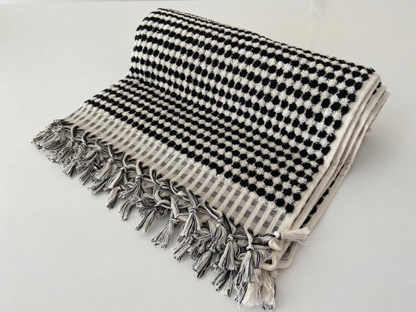 Soft + Thick Bath or Beach Towel - Black/White