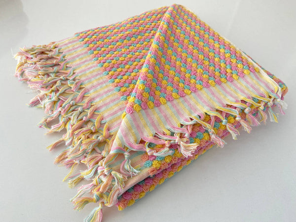 Soft + Thick Bath or Beach Towel - Pink/Yellow