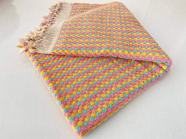 Soft + Thick Bath or Beach Towel - Pink/Yellow